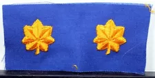 US Air Force Major MAJ Pair Rank Insignia Blue Fatigue Patch