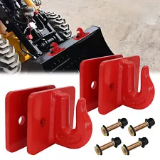 2x 3/8" Bolt On Grab Chain Hooks For Skid Steer Loader Tractor Bucket Heavy Duty