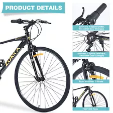 Hybrid Bike 7 Aluminum Frame C Brake 700C City for Men Women