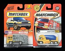 Matchbox 2-Car Lot Refuse Truck #3 and Cement Mixer #17 ** VINTAGE **