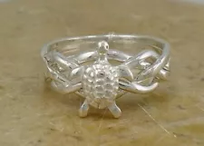 AWESOME .925 STERLING SILVER TURTLE PUZZLE RING size 8 style# r1953