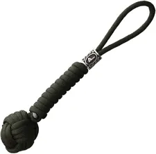 Coeburn Tool Monkey Fist Lanyard OD Green Braided Paracord w/ Viking Bead 4.25"