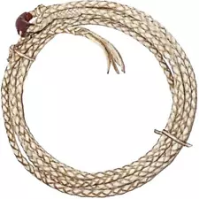 Vintage Vaquero Braided Rawhide Riata Rope Reata 4 Plait Lariat 18 feet Long