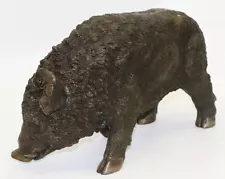 Handcrafted bronze sculpture SALE Deco Art Pig Wild Boar Chemin Signed Figurine