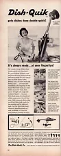 Dish-Quik for Washing Dishes Attaches to Sink B & W 1955 Vintage Print Ad-CRC2