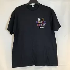 Authentic McDonalds BTS Crew Work Shirt Size X Large Black Graphic