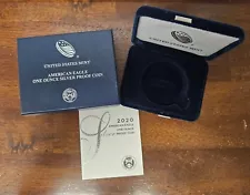 2020-S Proof $1 American Silver Eagle Box & COA | No Coin