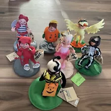 Vintage Annalee Dolls Halloween Lot Of 7