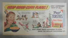 Post Cereal Ad: Post Toasties Corn Flakes! from 1950's Size: 7.5 x 15 inches