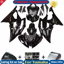 For YAMAHA YZF-R6 YZF R6 2008-16 Gloss Black Fairing Injection Plastic Body Kit (For: 2008 Yamaha YZF R6)