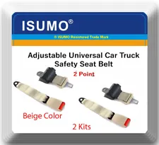 2 Kits Adjustable Universal Car Truck 2 Point Beige Seat Belt Lap Safety Belt (For: Excalibur)