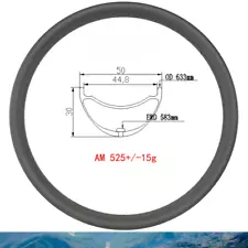 29er All Mountain Downhill Bike Carbon Rim 50X30mm UD 3K Tubeless Clincher Wheel