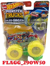 NEW FOR 2024! Hot Wheels DEMO DERBY Monster Truck Neon Yellow Tires READ INSIDE!