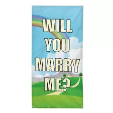 Vertical Vinyl Banner Multiple Sizes Gay Lgbt Rainbow Will You Marry Me Outdoor