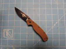 Ontario Rat model II D2 brown folding pocket knife liner-lock free shipping