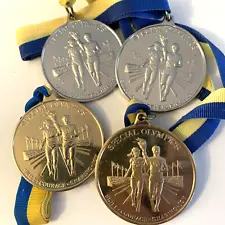 Lot of 4 Special Olympics KENNEDY Gold Silver Medals Medallion Awards 2" - #SM