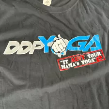 DDP Yoga T-Shirt Large Black Double Sided Print Wrestling Diamond Dallas Page