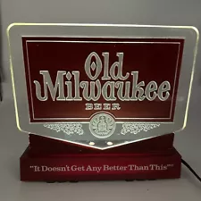 VINTAGE OLD MILWAUKEE BEER CASH REGISTER SIGN RED. WORKS