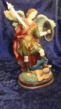 ST MICHAEL ~ The WARRIOR ~ 9.25”tall~ ROMAN INC 2000 ~ VGC ~Resin~Ceramic ~