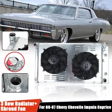 3 Row Radiator+Shroud Fan For 1968-1973 Chevy Chevelle Impala/1971-1990 Caprice (For: 1973 Chevrolet Impala)