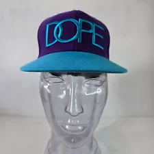 DOPE Logo SnapBack Hat Blue Embroidered Letters Adjustable Cap