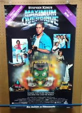 1986 MAXIMUM OVERDRIVE ORIGINAL MOVIE VIDEO POSTER 26X40 STEPHEN KING ROLLED