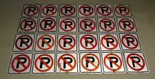 Lot 24 Used No Parking Symbol Signs 12" Reflective Aluminum Metal Scrap Decor