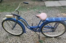 1950s SCHWINN HORNET LADIES BICYCLE WITH TANK VINTAGE RETRO ANTIQUE UNRESTORED