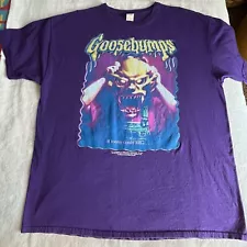 Goosebumps If Looks Could Kill Purple Graphic T-Shirt Size XL RL Stine Vtg 90s