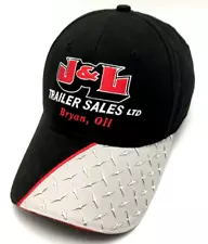 J&L TRAILER SALES Ohio hat black adjustable cotton cap diamond plate