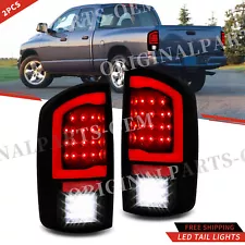 Smoked Black For 2002 2003-2006 Dodge Ram 1500 2500 3500 LED Tail Lights Red DRL