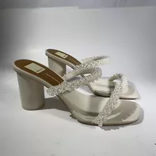 Dolce Vita Noel Womens Sz 10W Vanilla Pearls Wedding Dress Sandals Strappy Heel