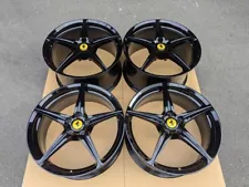 Forged Ferrari 458 Italia Genuine 20 Inch Black Set of 4 Wheels *USED