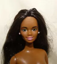 NUDE MATTEL BARBIE DOLL AA AFRICAN AMERICAN CHRISTIE BLACK HAIR FOR OOAK