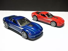 Hot Wheels - 2009 Corvette C6 ZR1 - Blue, Red - Group of 2 - Loose