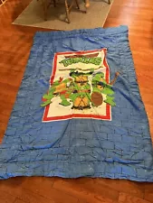 Vintage Teenage Mutant Ninja Turtle Twin Comforter Blanket 80”x 56” Multicolor