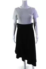 Adeam Womens Harness Velvet Midi A Line Circle Skirt Black Size 6