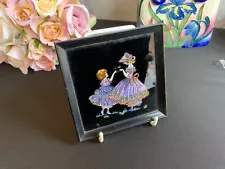 BUTTERFLY WING ART DECO CHILDREN WITH BUTTERFLIES IN ORIGINAL FRAME C.1925 Minia