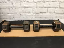 15 Pound Dumbbells / 1 Pair / Cast Iron / Hex / Unbranded / 30 Pounds Total /