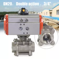 3/4 inch Pneumatic Ball Valve Double Acting Air Actuated Ball Valve 1000psi SALE