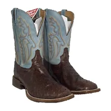 Tony Lama® Men's Jacinto Sky Blue & Ostrich Square Toe Boots EP6093