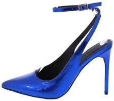 High Heel Pointed Toe 4-1/4in Stiletto Blue 231Pumps US 11