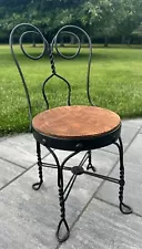 Antique Victorian Childs Twisted Iron Ice Cream Parlor Chair