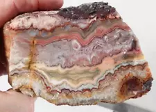 Mexico Crazy Lace Agate 2 lb 2 oz windowed rough Lot #Ju4