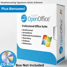 Open Office Software Suite for Windows CD -Word Processing Home Student Business