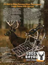 VINTAGE 1988 LOGGY BAYOU TREE STANDS DEER HUNTING PRINT AD