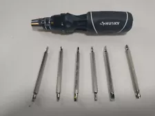 Husky Tools 12 in 1 Quick Load Ratcheting Silver Black Flat 99671 Screwdriver