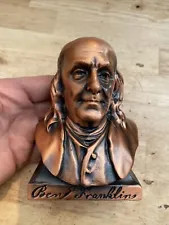 Benjamin Franklin Coin Piggy Bank Antique Vintage WITH ORIGINAL KEY ACR Limited