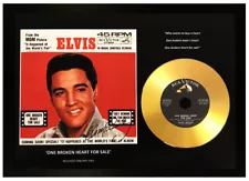 ELVIS PRESLEY 'ONE BROKEN HEART FOR SALE' SIGNED GOLD CD DISC MEMORABILIA GIFT