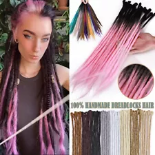 Full Head Dread Lock Crochet Faux Dreadlocks Hair Extensions Short Long As Real